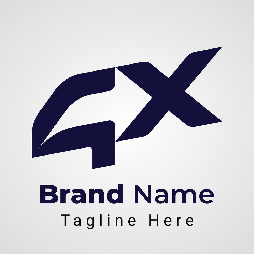 Letter 4X Arrow Logo, Combination logo of Number 4 and Letter X that forms arrow or direction negative space vector