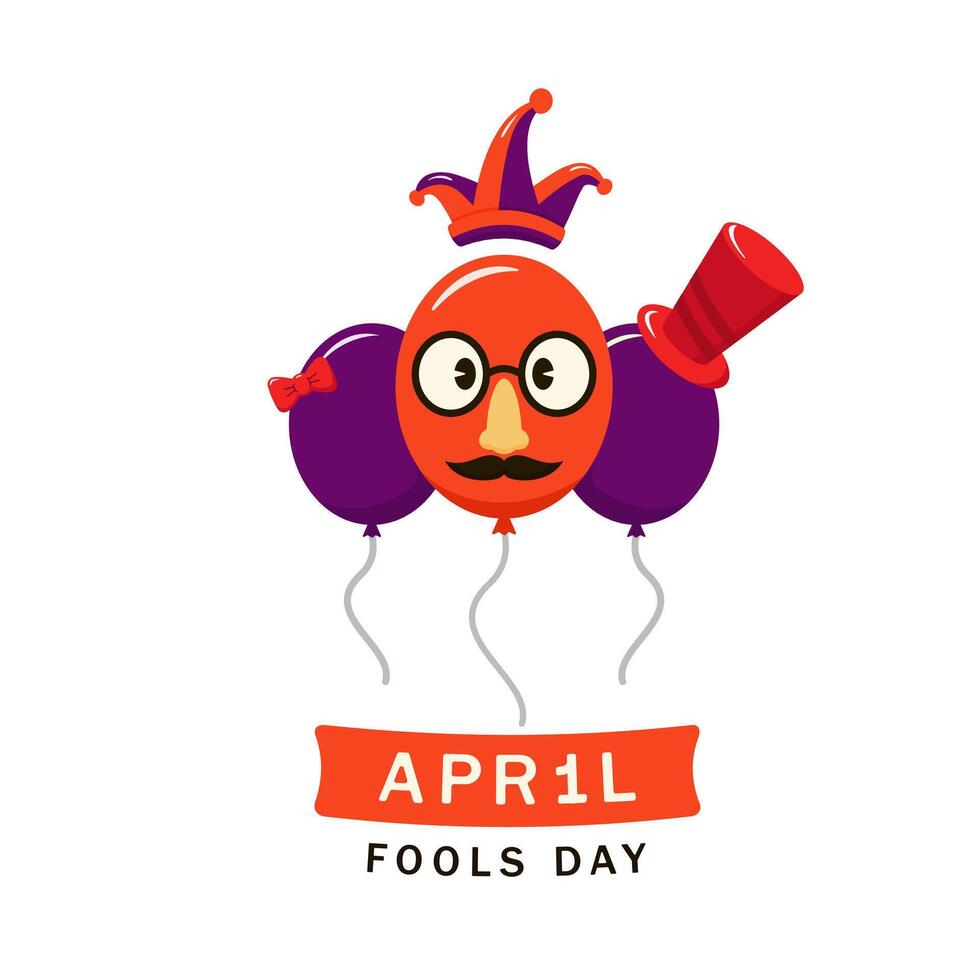 Happy April Fools' Day on a white background vector