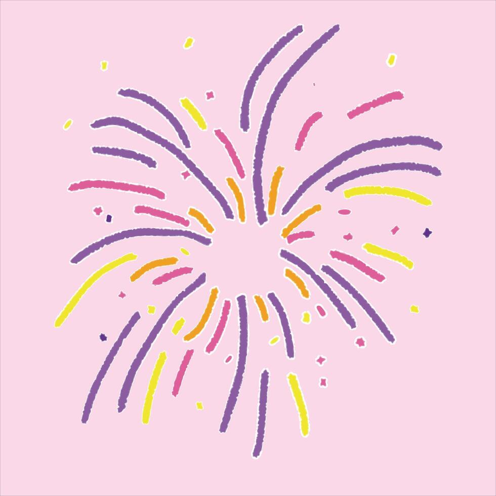 beautiful splash fire work full color vector
