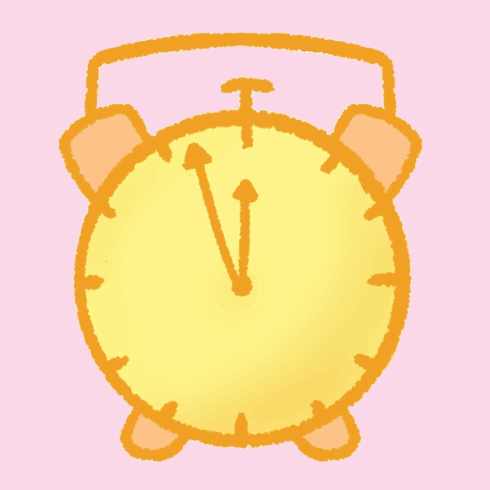 a yellow clock from new year at 12 am vector