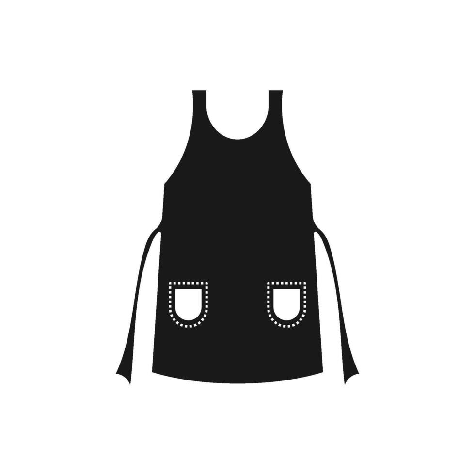 Black and white of an apron icon vector
