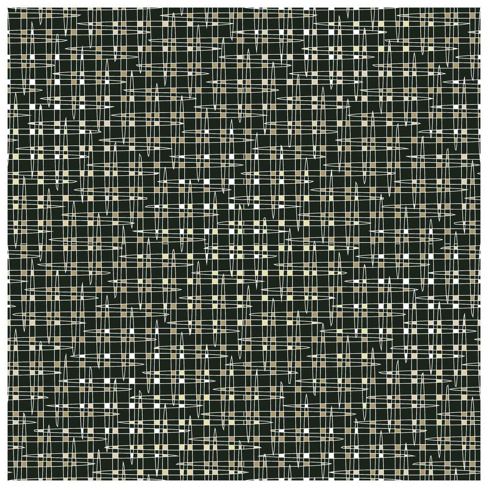A textured pattern of white lines forming rhythmic waves over a dark grid background, creating a dynamic visual effect. vector