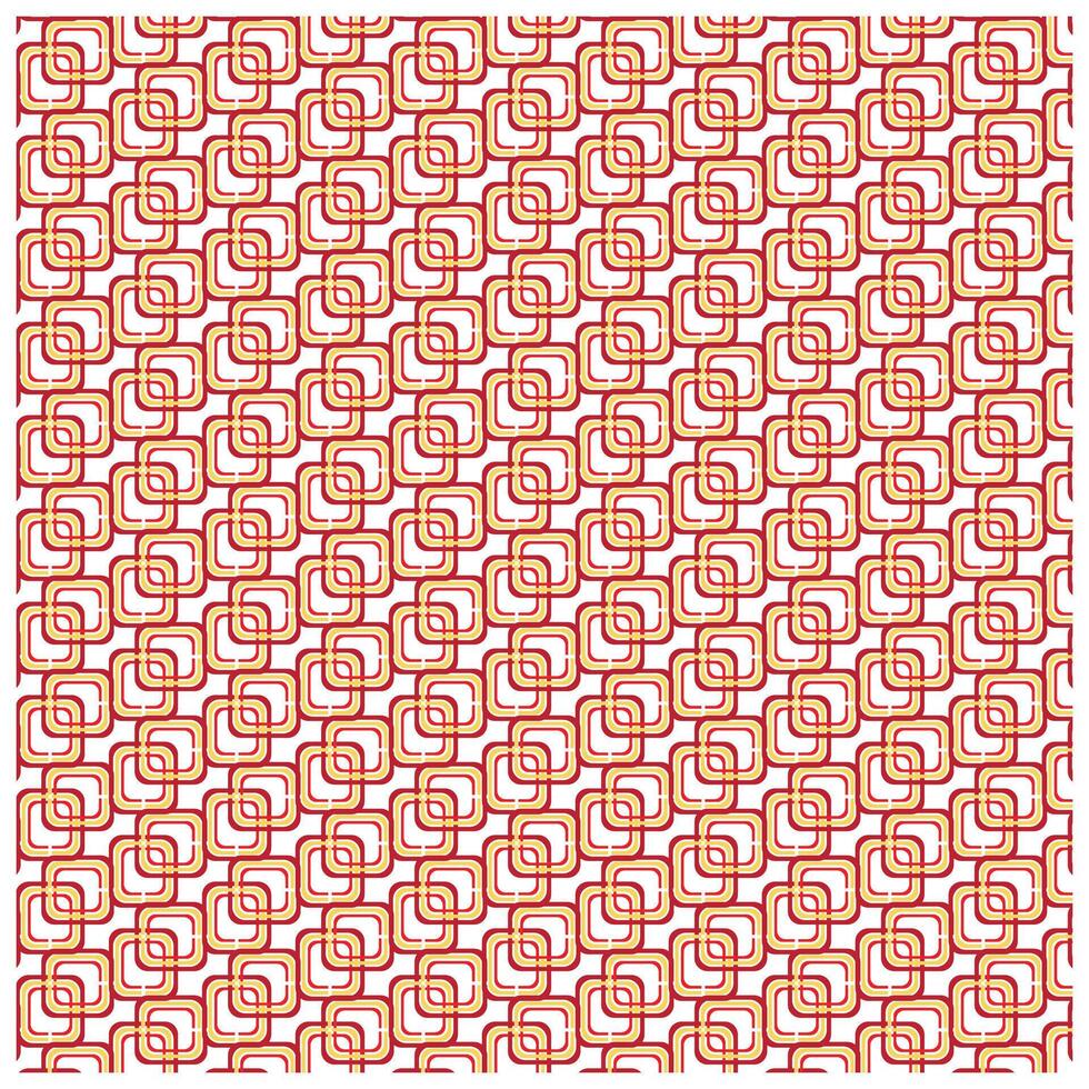 A geometric pattern featuring repeated red and orange square outlines on a white background, creating a dynamic tile effect, It could be used as a wallpaper, fabric design, pillow or other vector