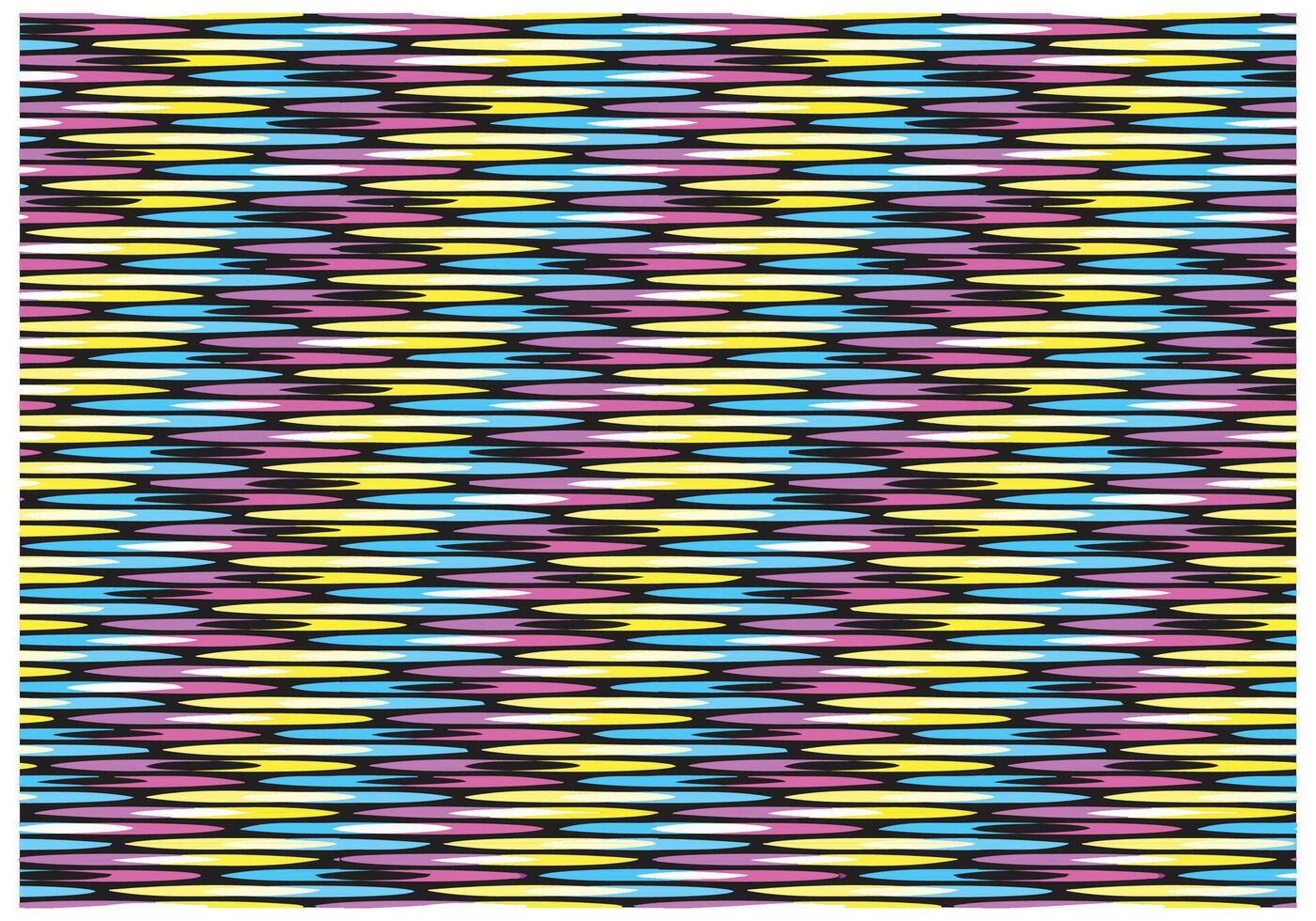 Colorful abstract pattern featuring wavy lines in pink, yellow, blue, and black, creating a dynamic visual texture, it could be used as a wallpaper, fabric design, pillow and bag vector