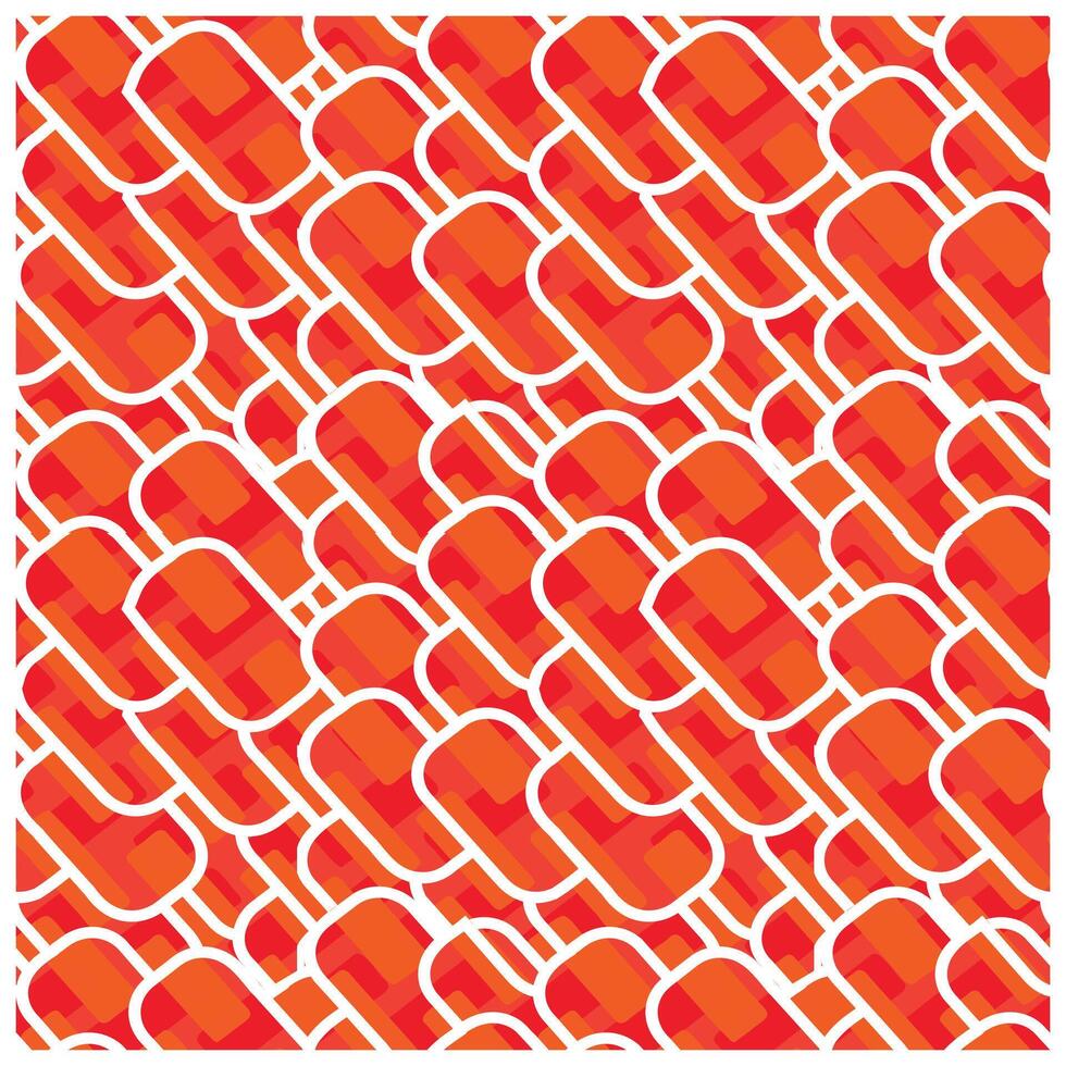 A vibrant, abstract pattern of overlapping red and orange shapes outlined in white, creating a dynamic visual texture. vector