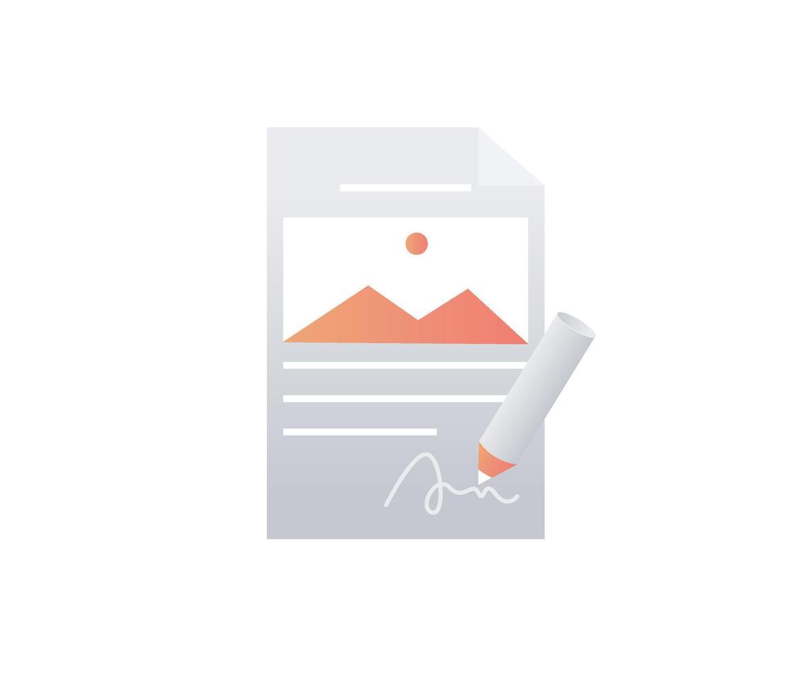 Signature to sign document files vector