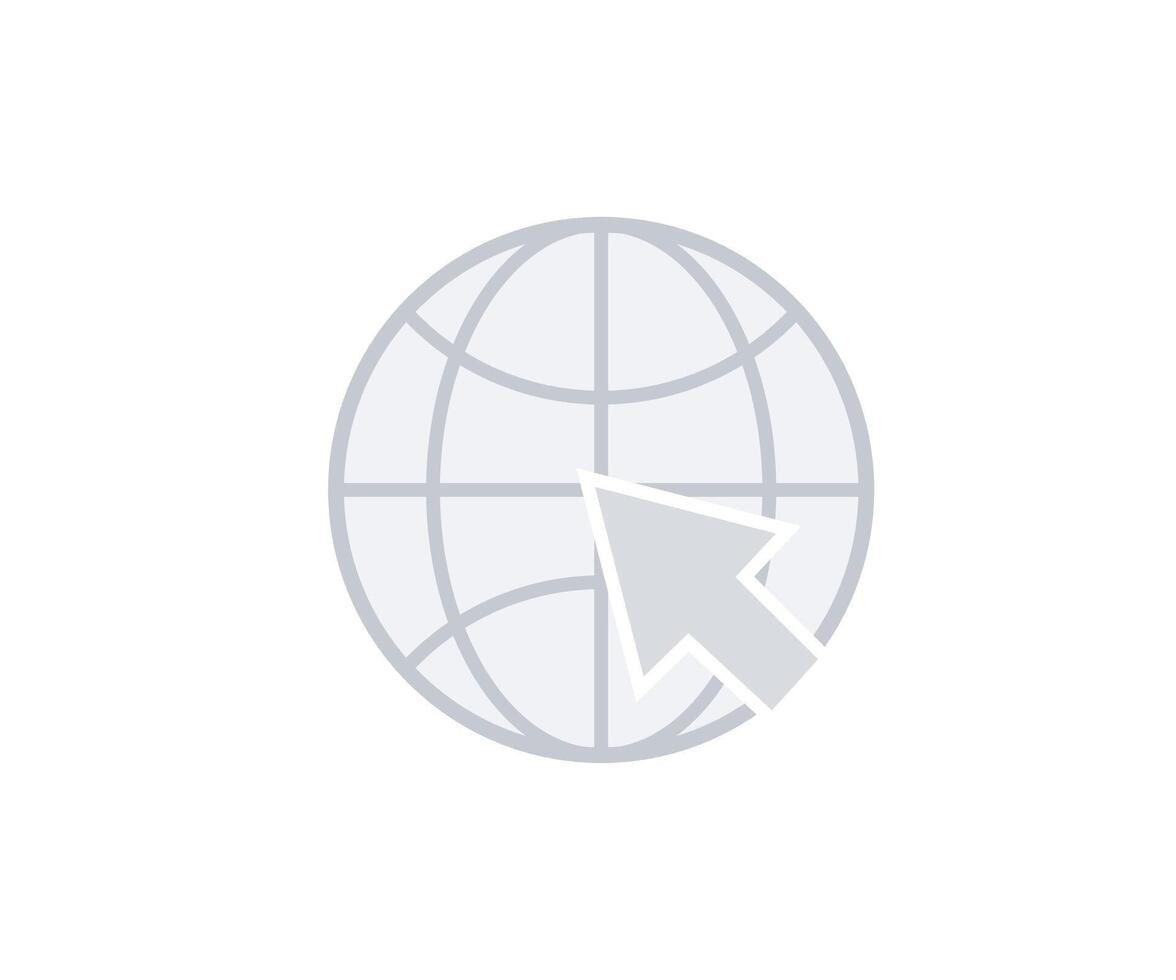 Browser online click icon concept of flat style vector