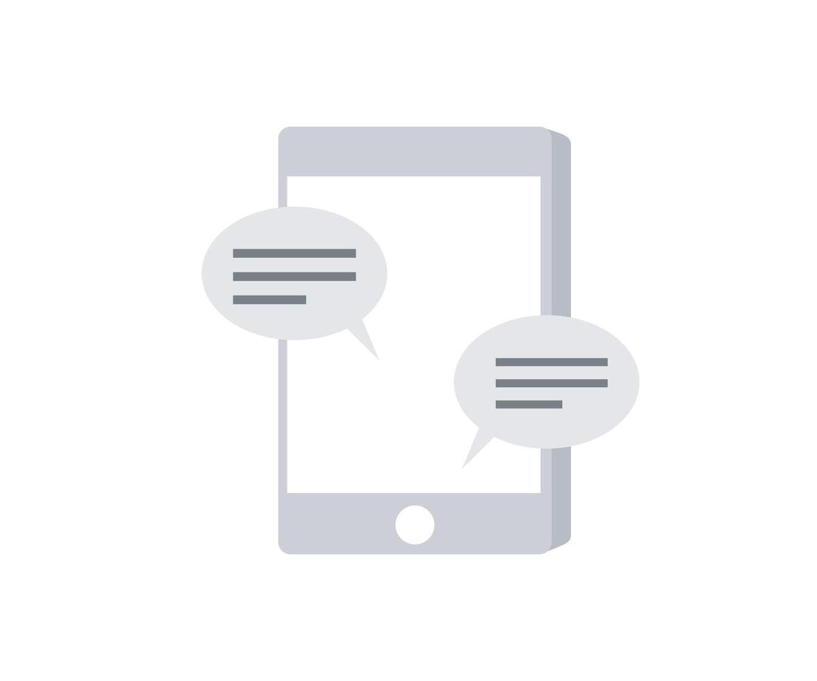 Chatting bubble on smart phone vector
