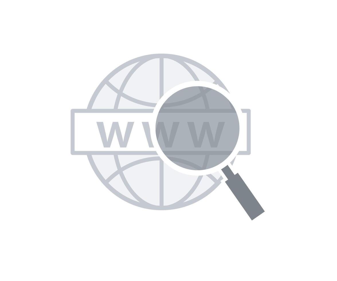 Browser online searching domain address flat style vector