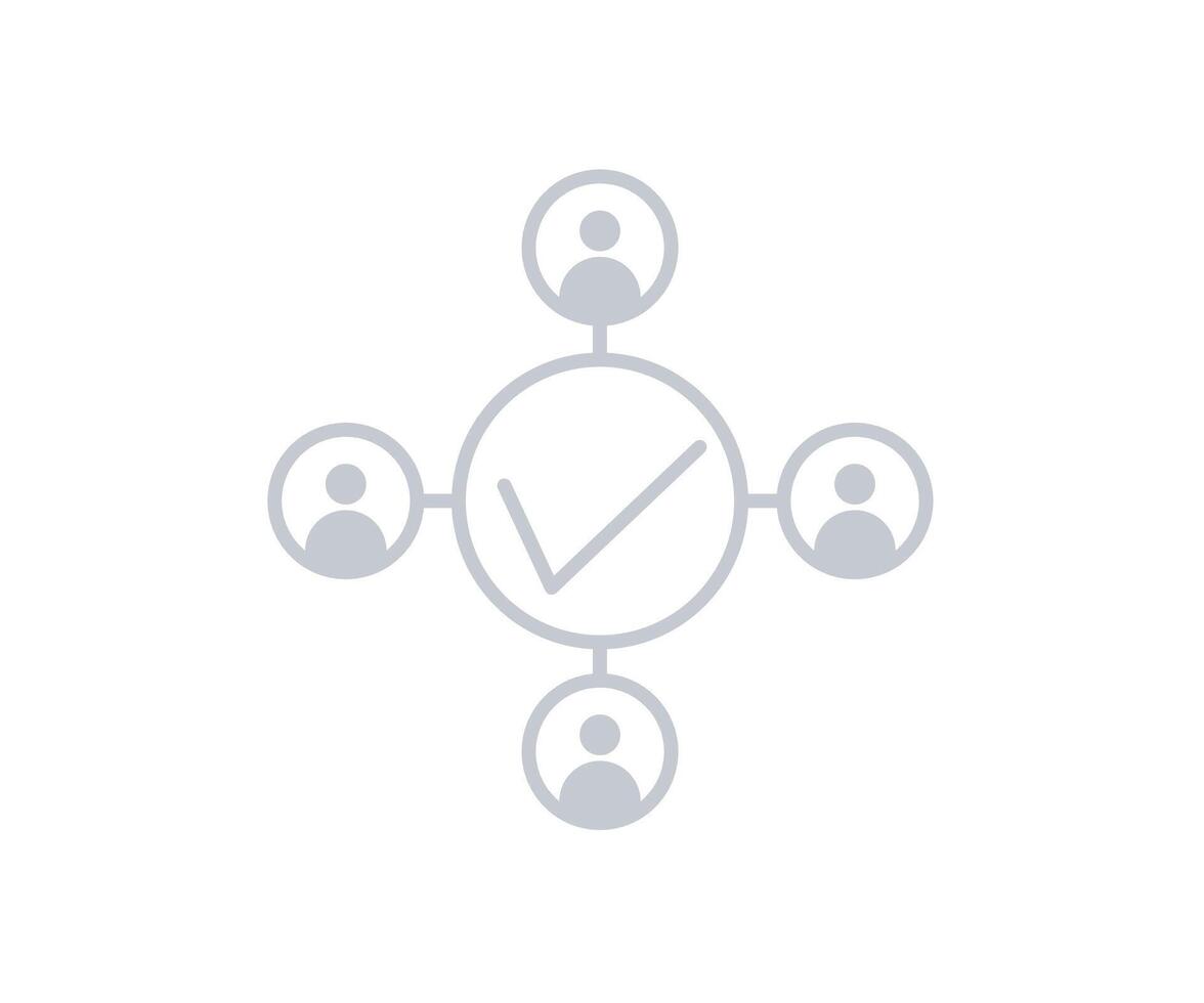 Connected team working online the global marketing of flat style vector