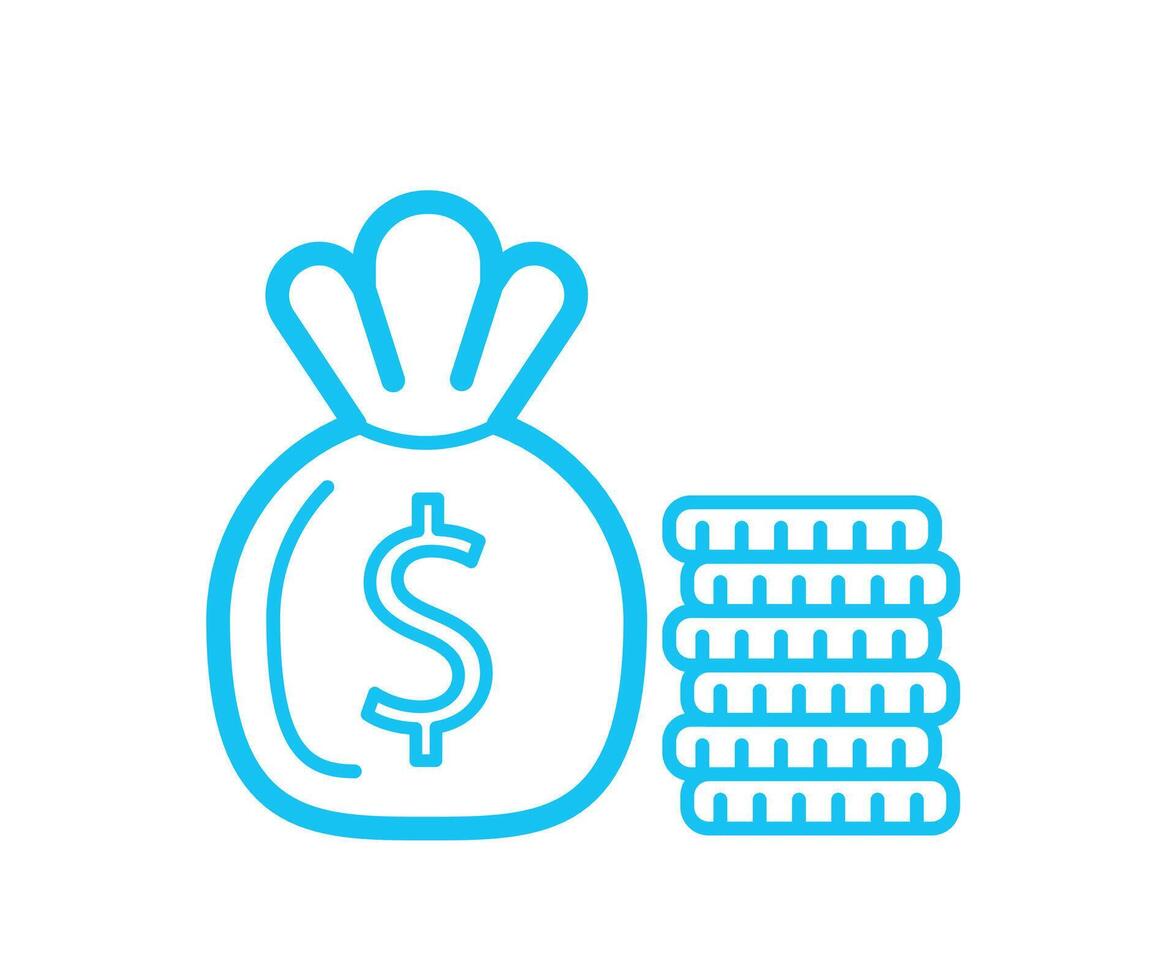 Money bag and coin vector