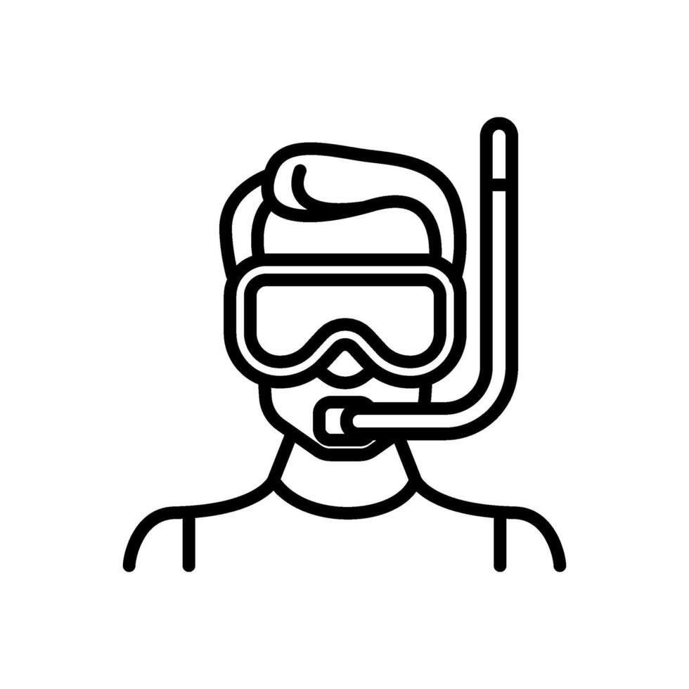 diving icon, line style icon vector