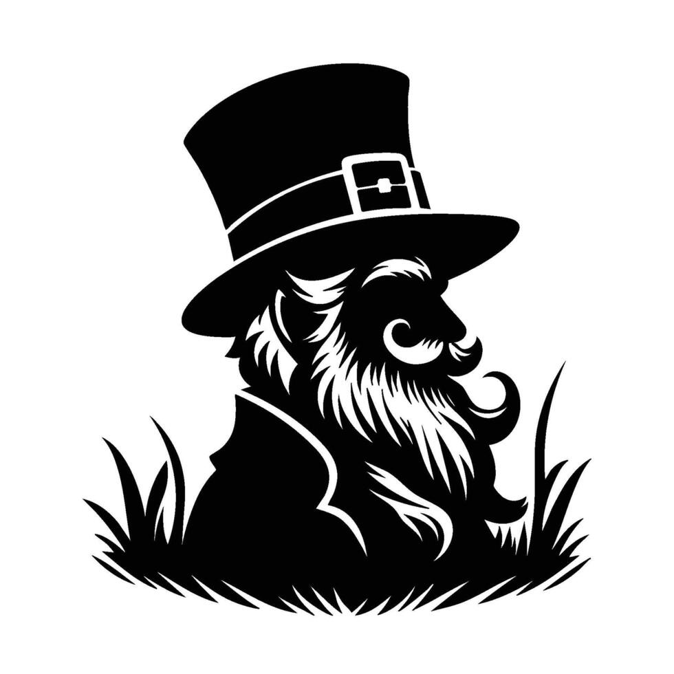 silhouette of a leprechaun vector