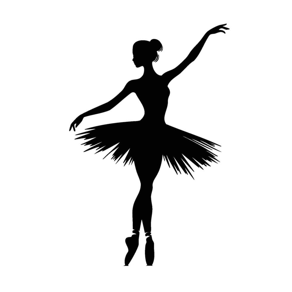 Silhouette of a Female Ballet Dancer vector