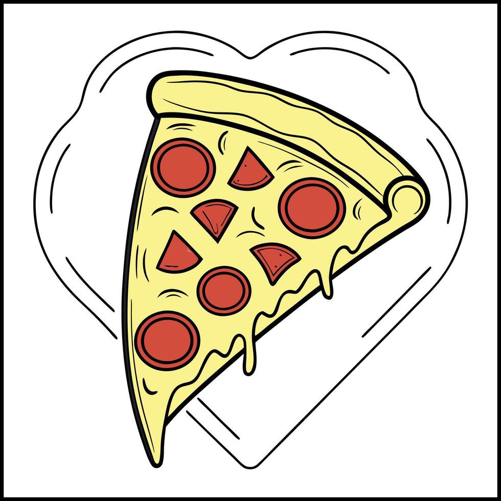 Funny Foodie T-Shirt - Pizza Heart Design for Pizza Obsessed People vector