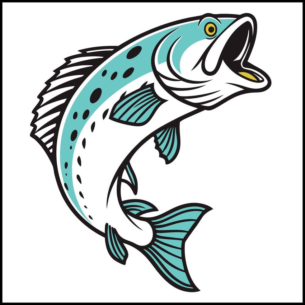 big fish mouth and a big mouth vector