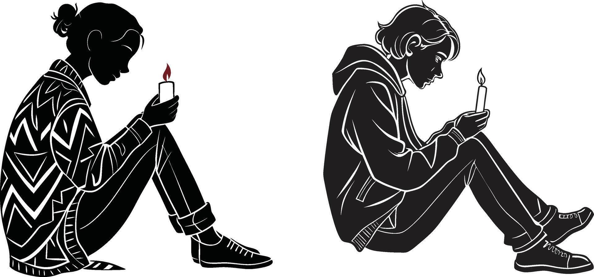 Candle in Hand with Light and Emotion design vector
