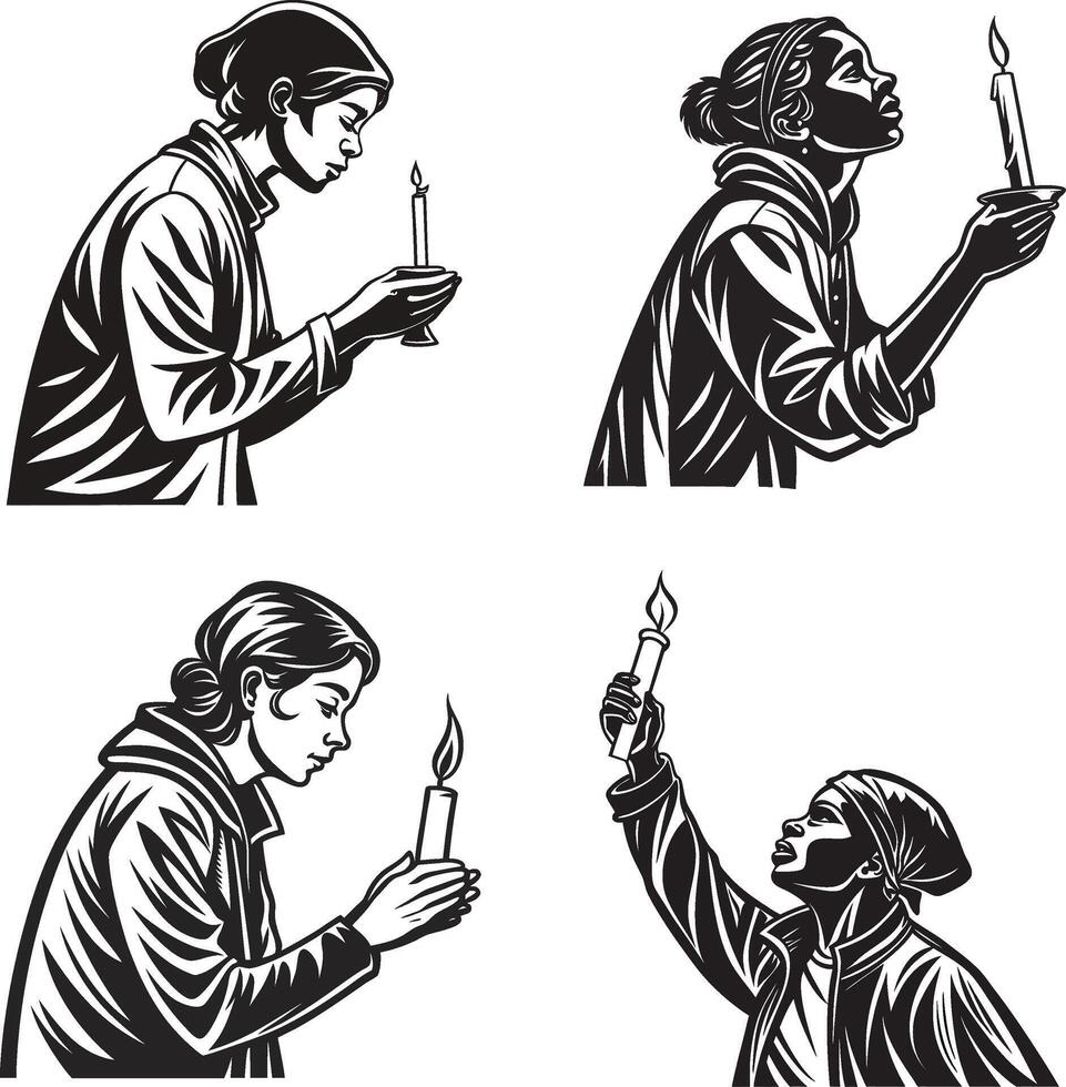 Moments of Candlelight and Emotion vector