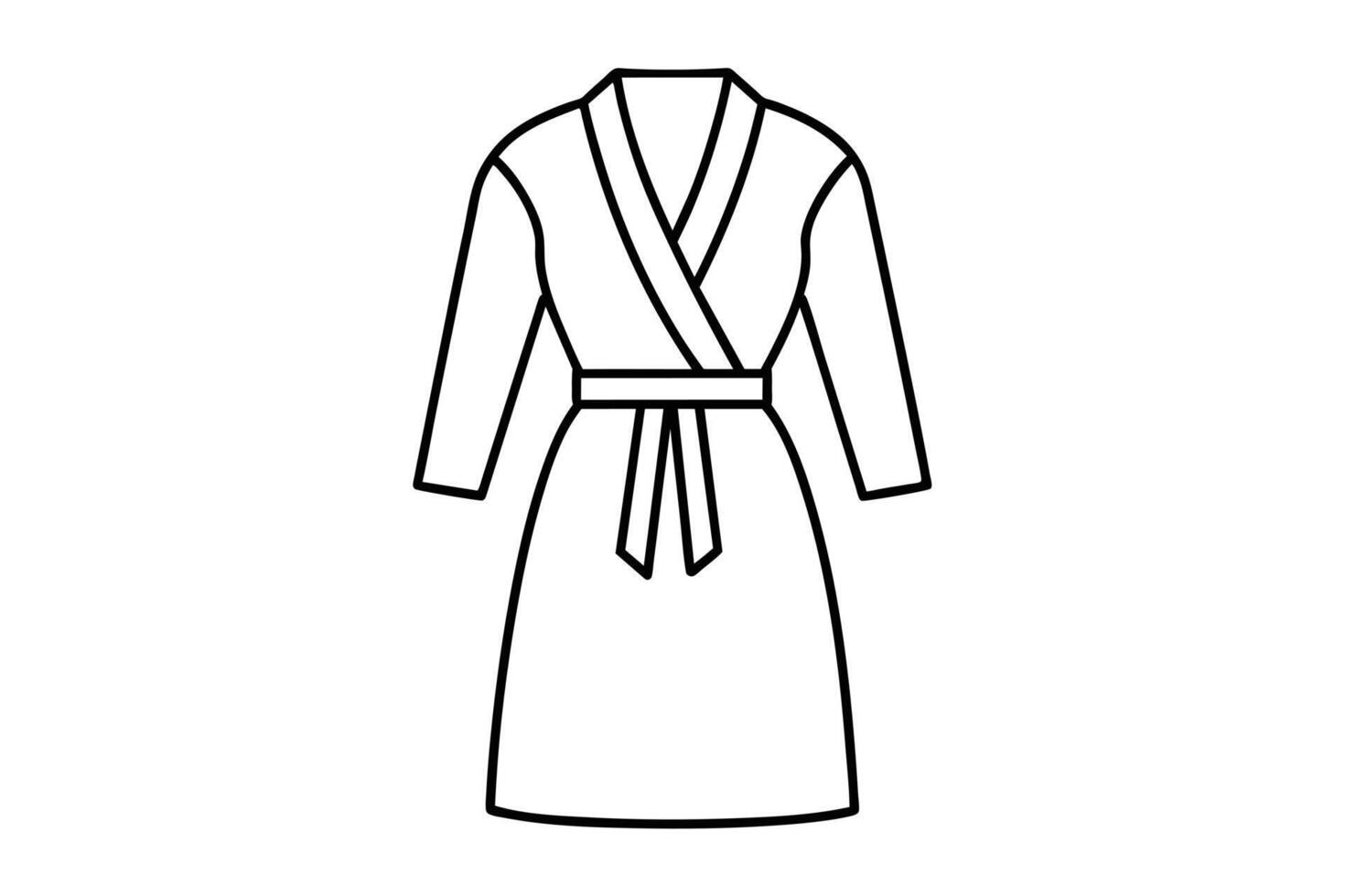 Simple outline drawing of a stylish robe. vector