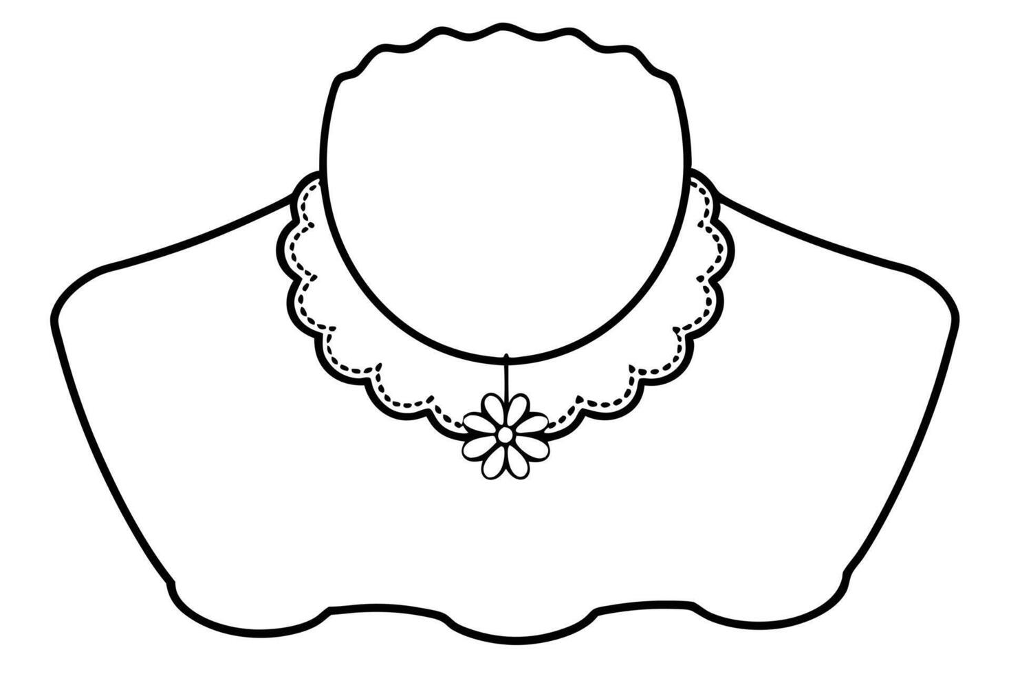 A Elegant floral collar design for fashion illustration. vector