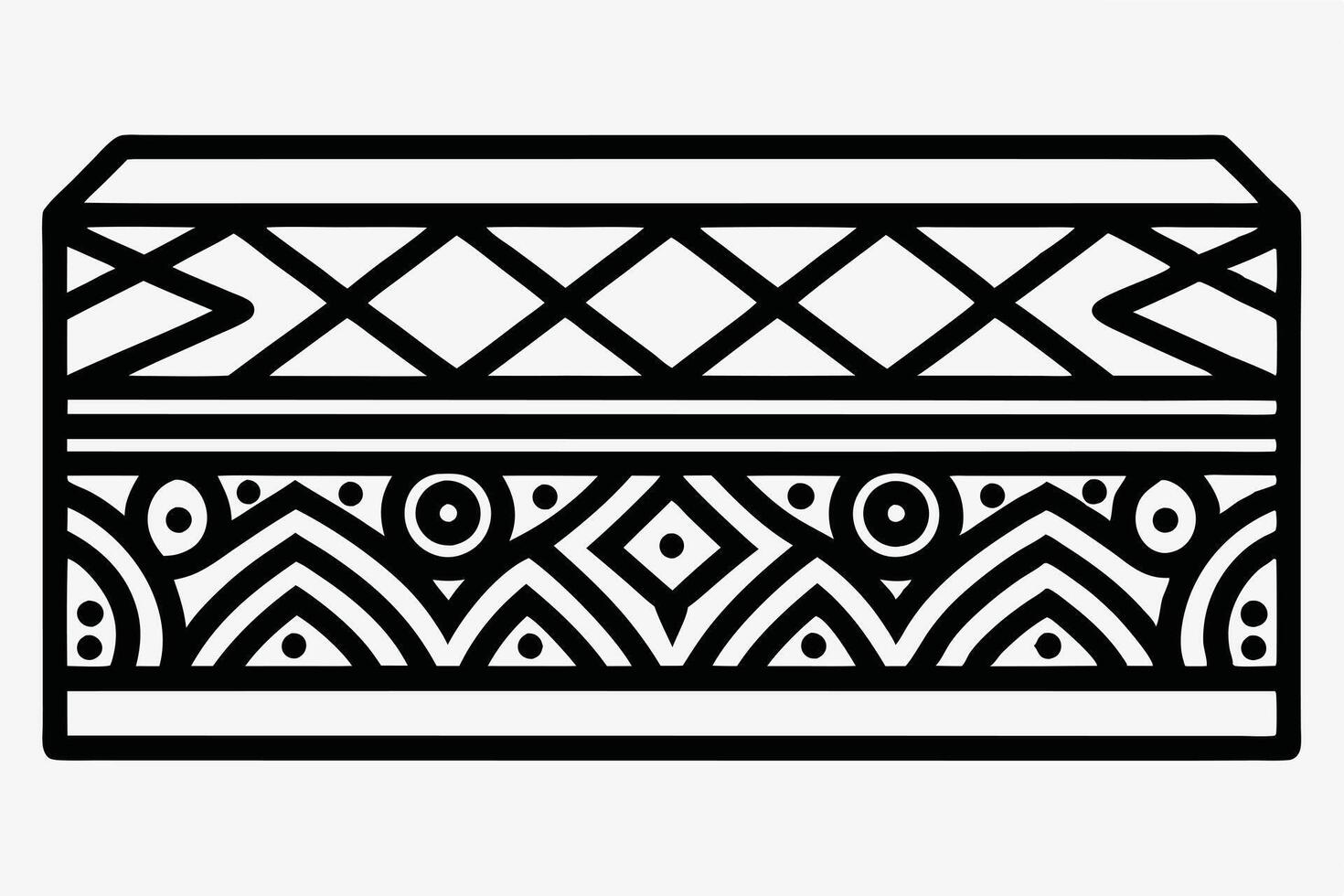 Black and white intricate pattern design for decorative use. vector