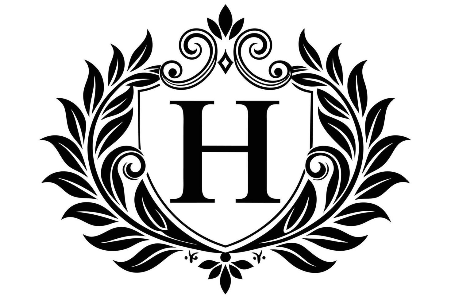Elegant Monogram H Design for Personalization vector