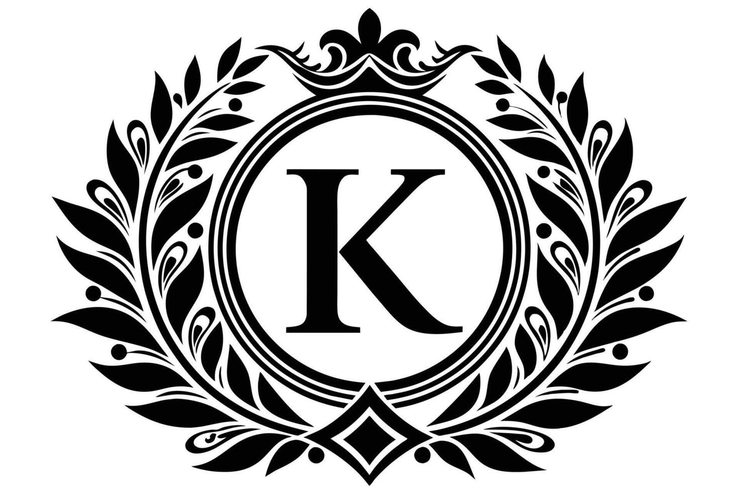 Elegant Monogram Initial K Design vector