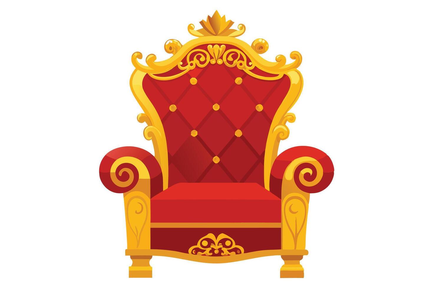 A Ornate Red and Gold Throne Chair Illustration vector