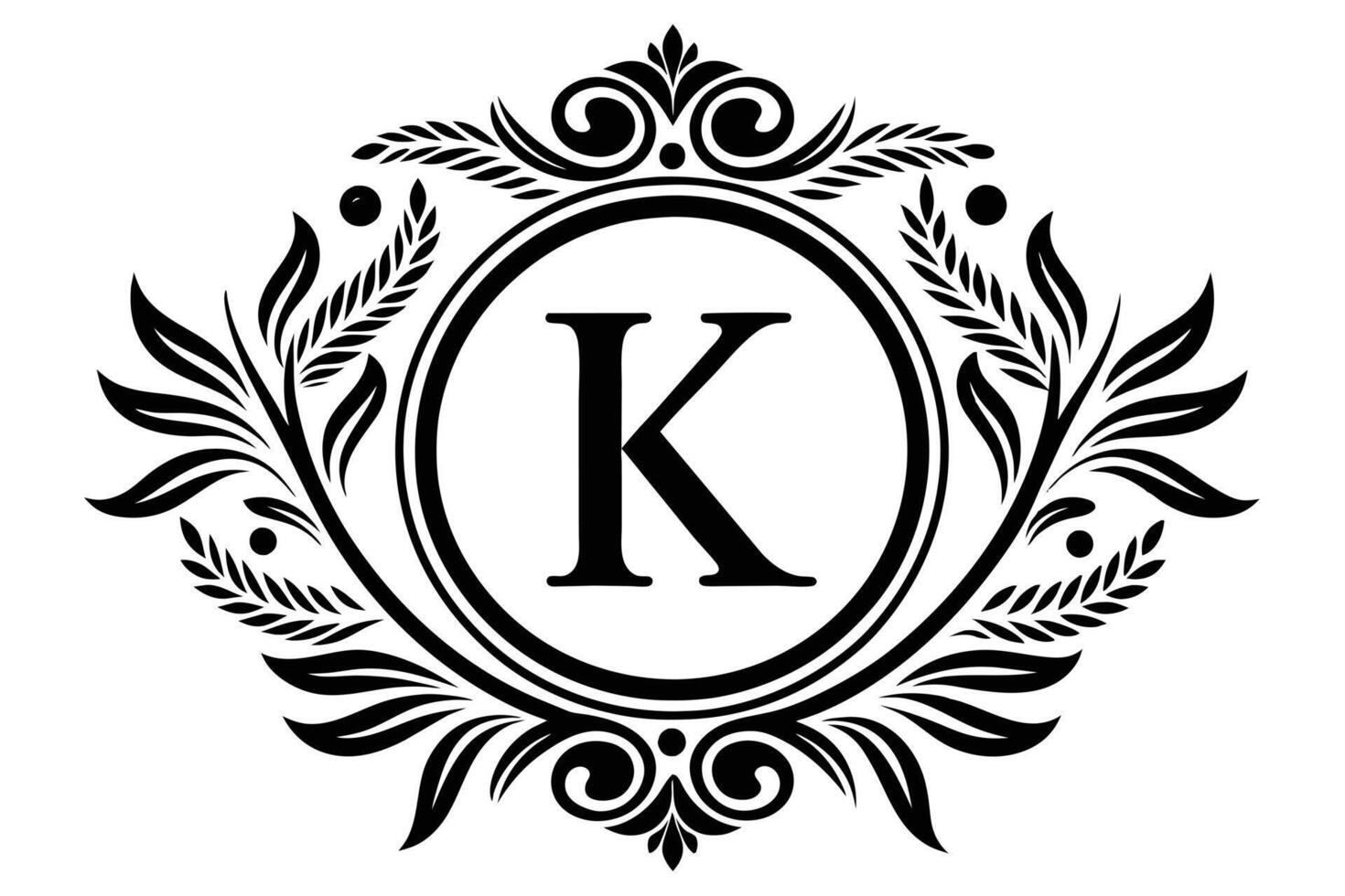 A Elegant Monogram Initial K Design vector