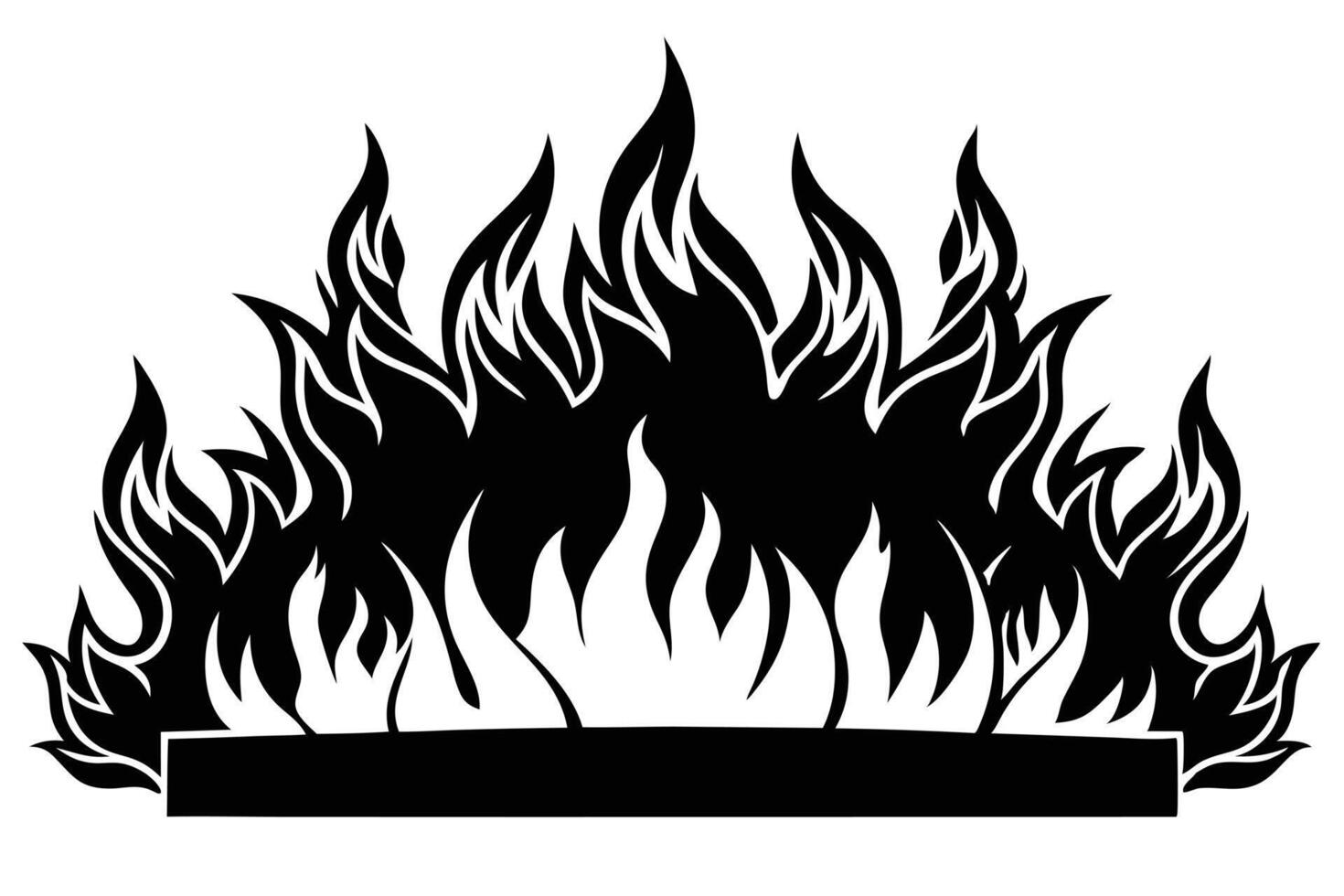 Bold Black and White Fire Design for Print or Digital Use vector