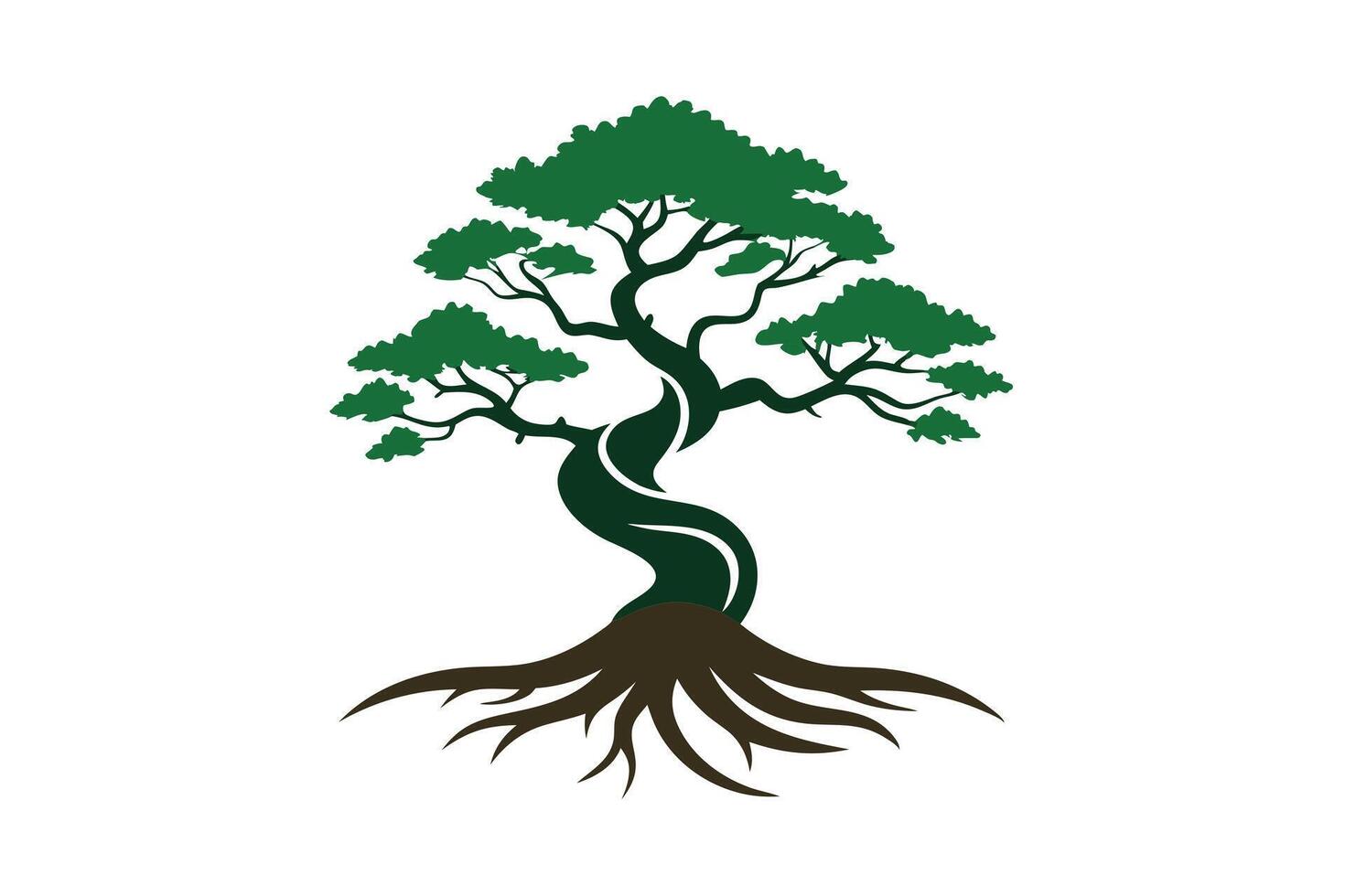 Elegant Bonsai Tree Silhouette Art vector