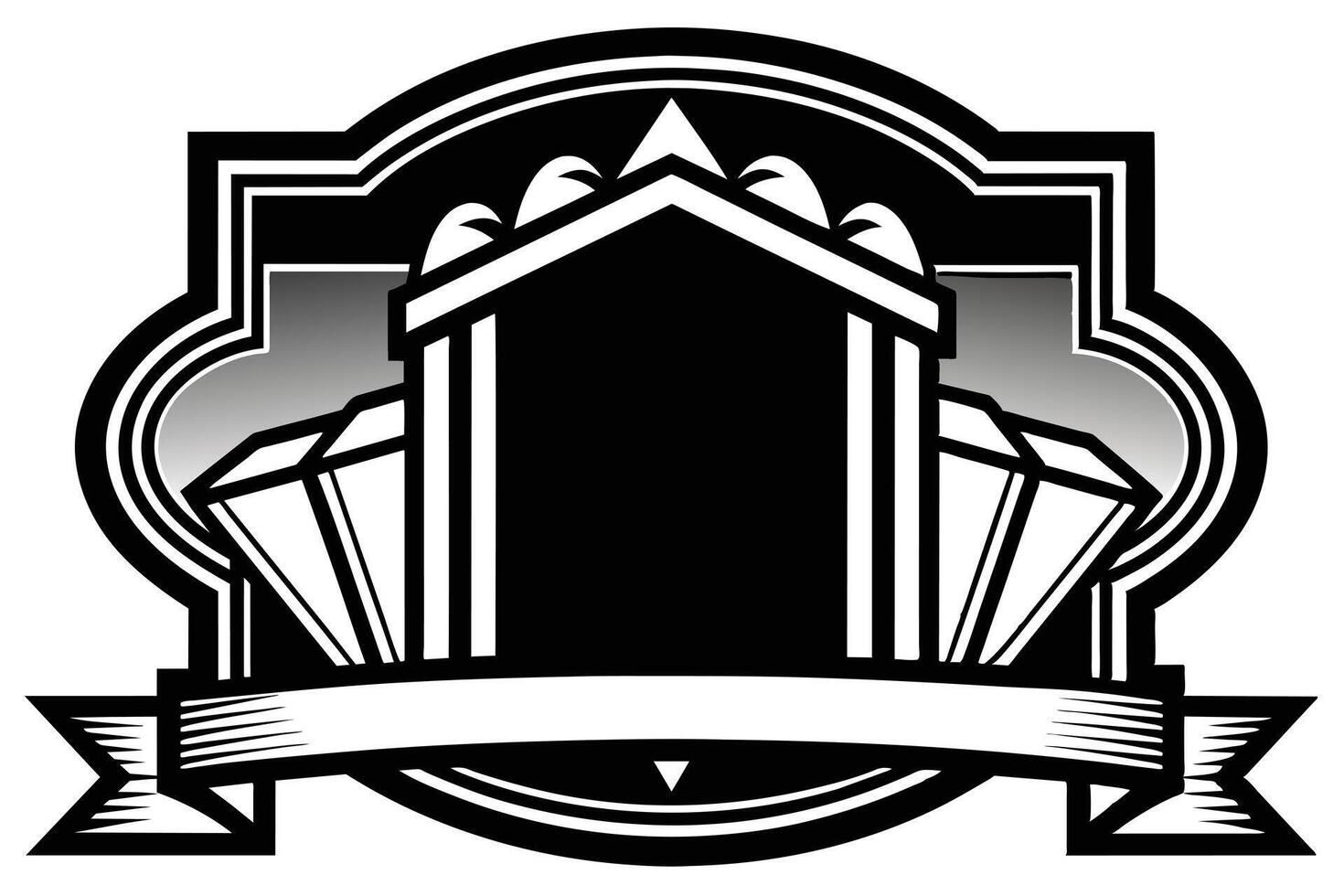 Elegant Black and White Emblem Design in Adobe Illustrator vector