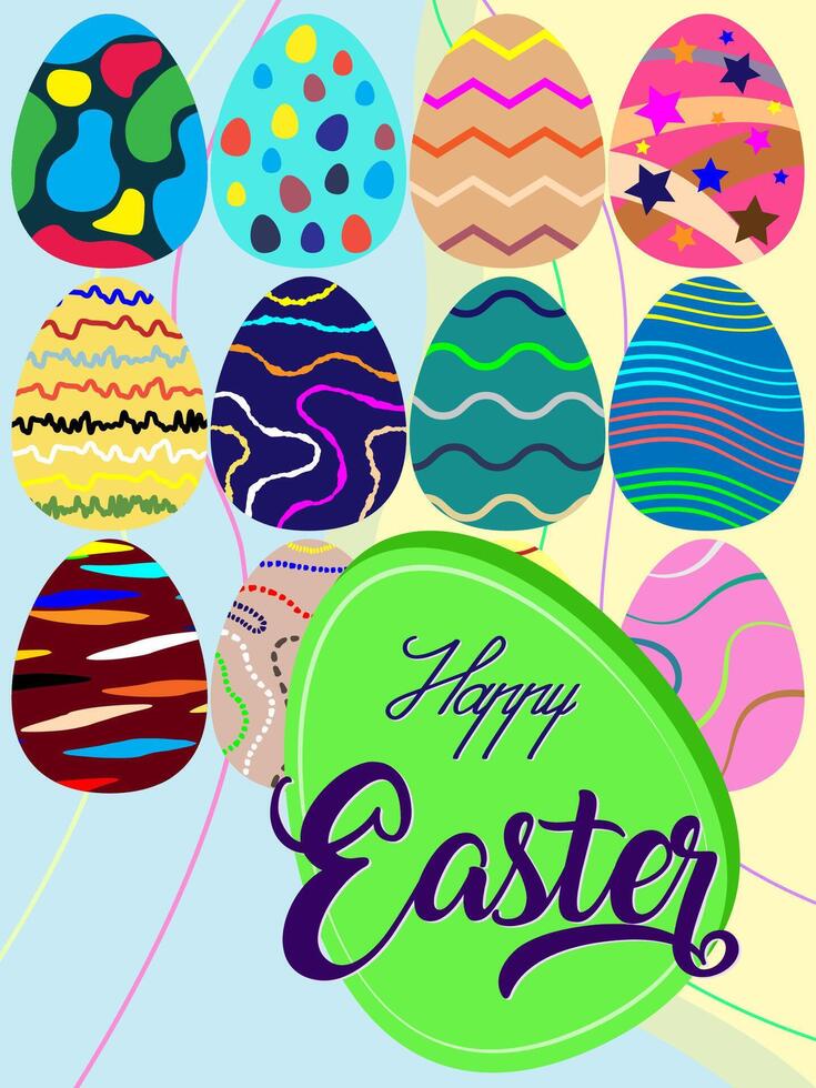 abstract modern background, Happy Easter banner, poster, greeting card. Trendy Easter design with typography, eggs, in colorful. Modern minimal style vector