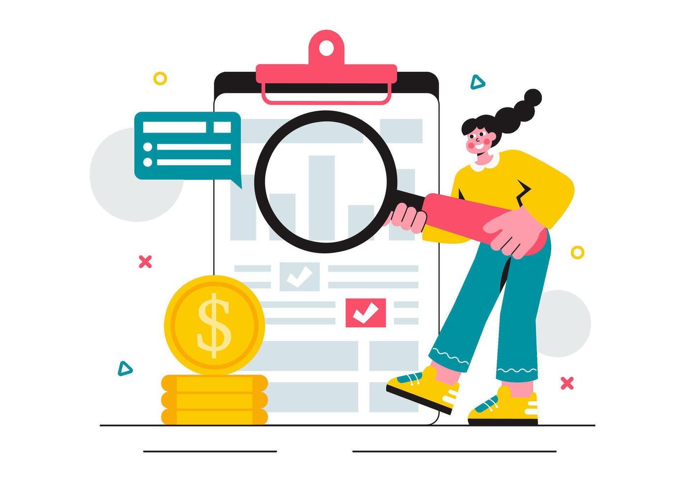 Business Cost Reduction Illustration with Declining Expenses and Budget Optimization vector