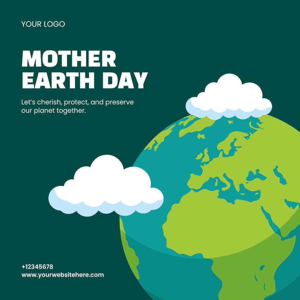 World Earth Day Campaign Illustration in a Flat Cartoon Background vector