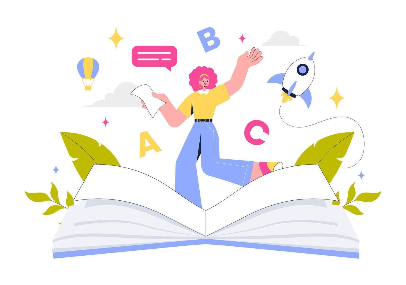 Storytelling and Digital Content Creation Concept Illustration vector