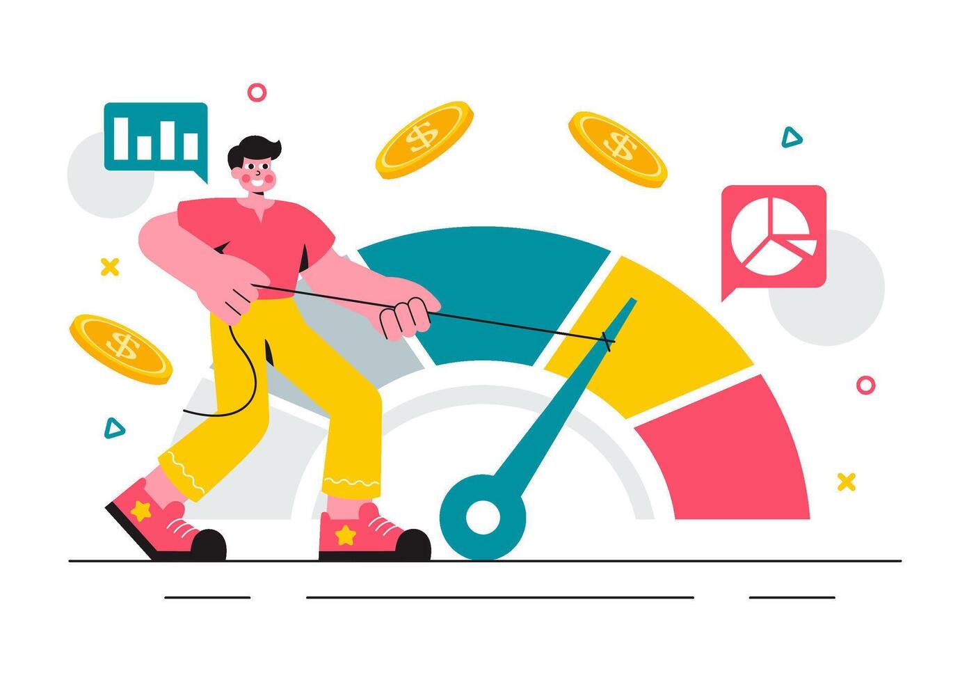 Budget Reduction and Expense Cutting in Corporate Finance Illustration vector