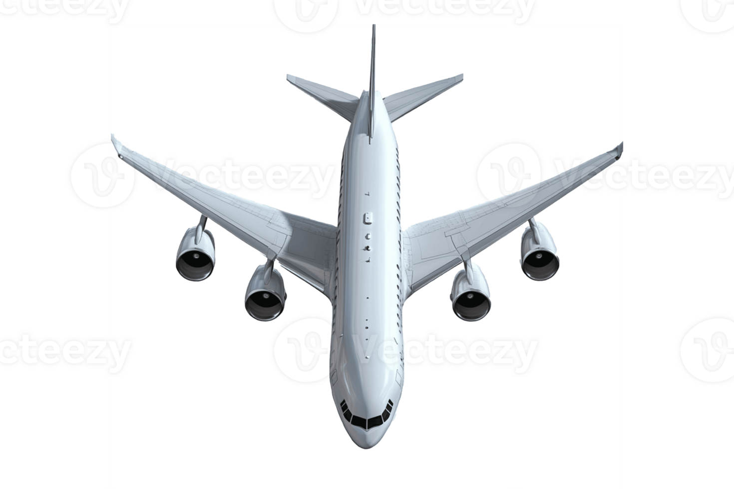 A large jet airplane flying in the air png