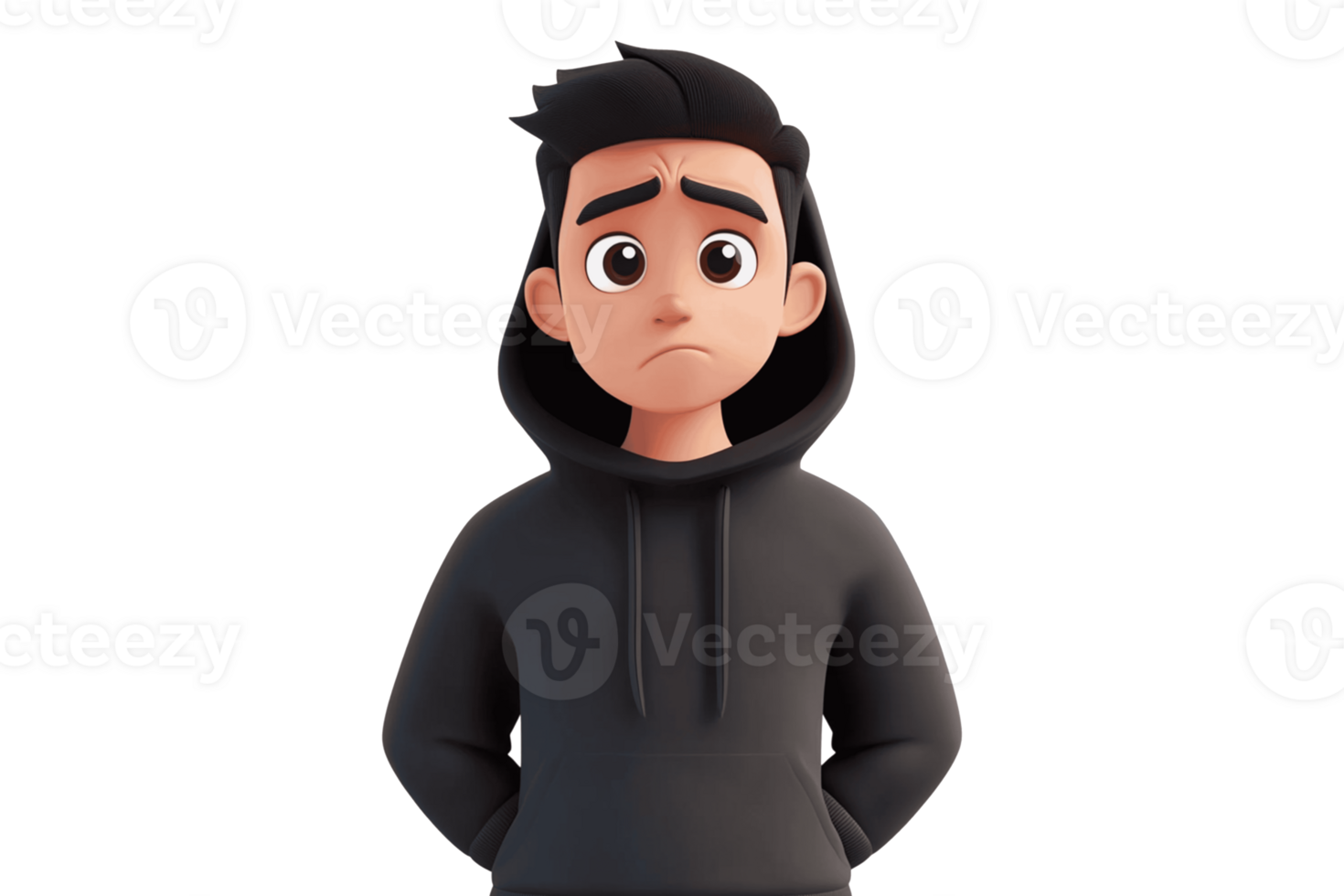 A cartoon man in a hoodie png