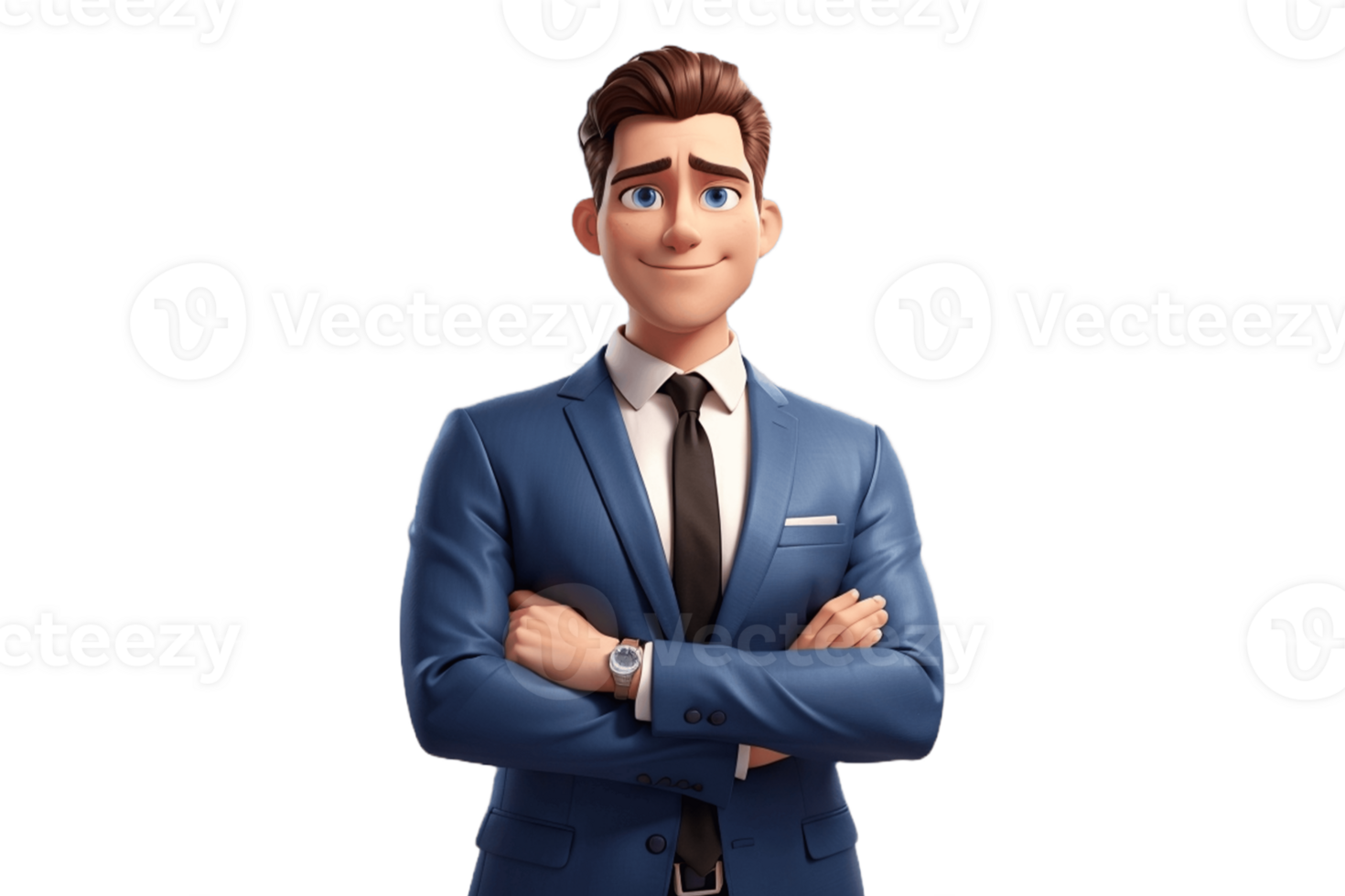 A cartoon man in a suit and tie png