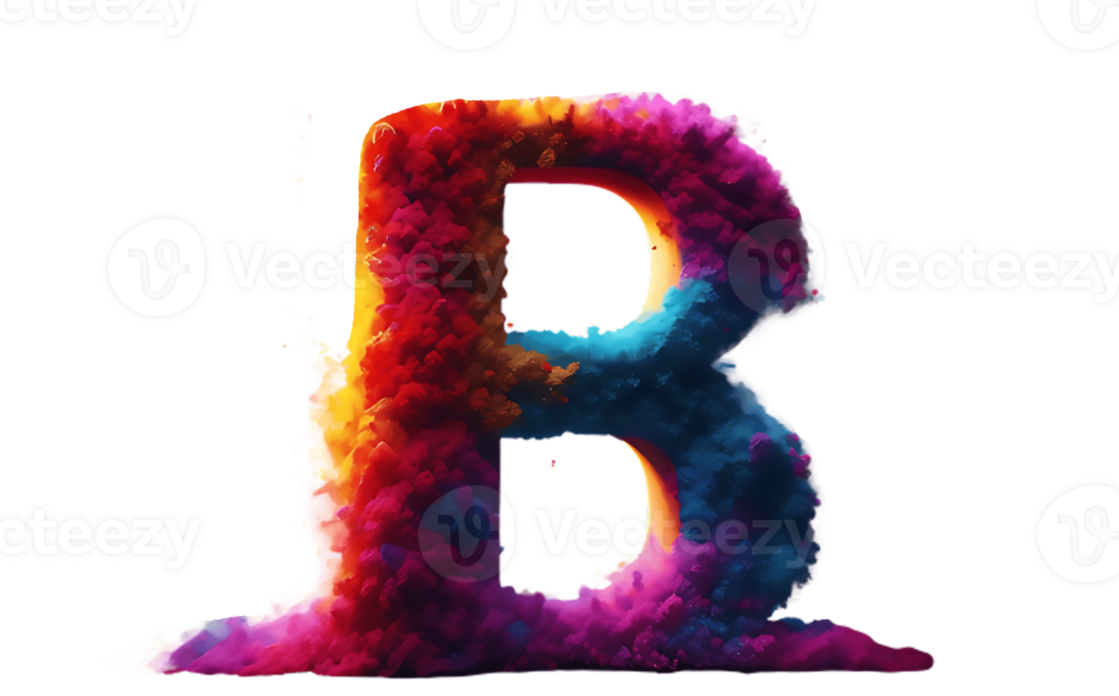 The letter b is made of colored powder png