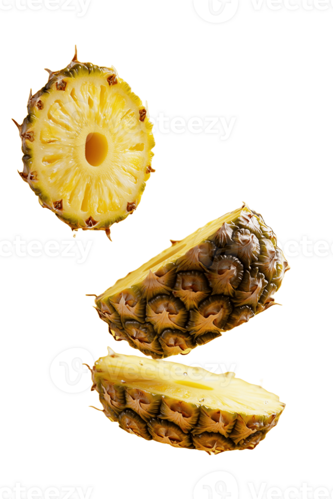 A pineapple is cut in half png