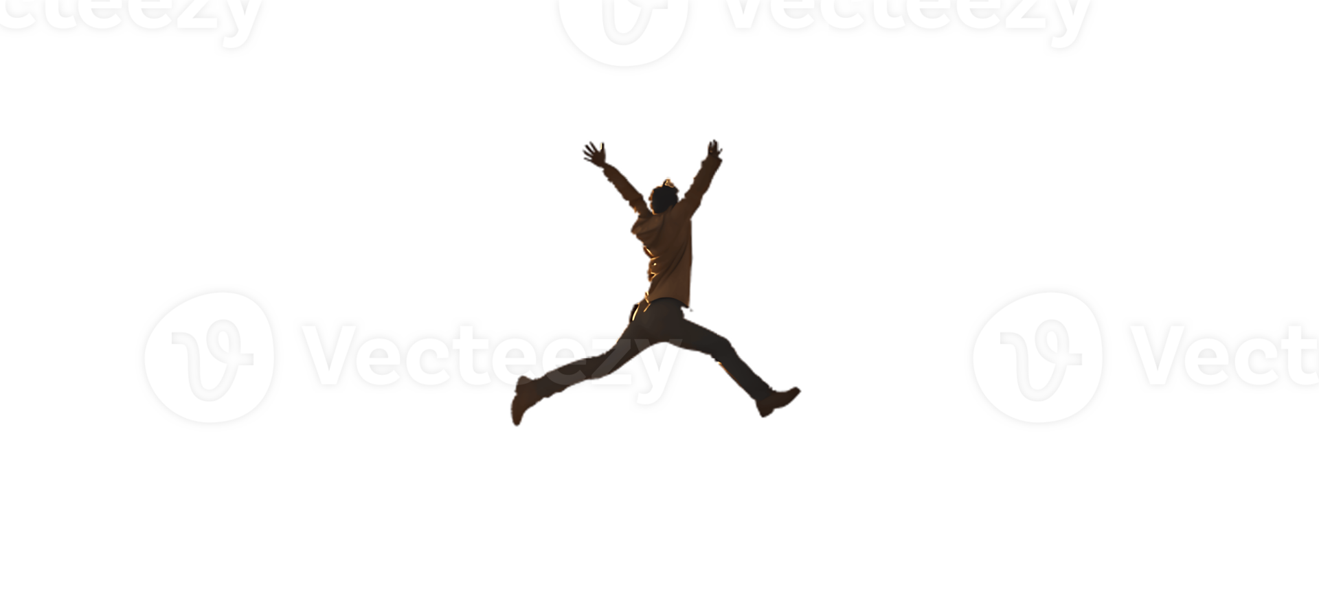 A man jumping in the air with his arms up png
