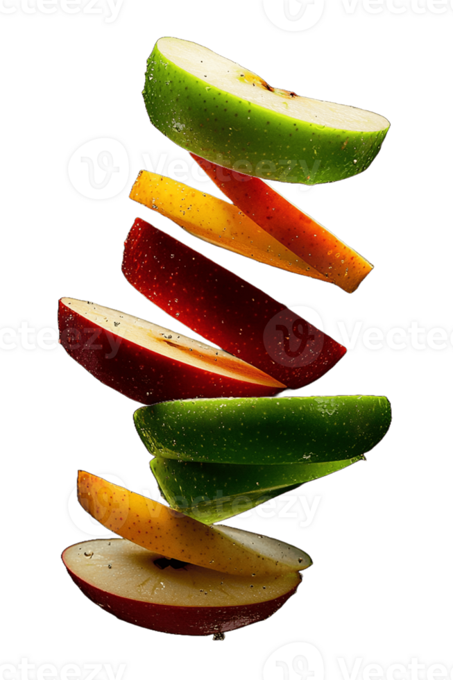 A stack of sliced apples png