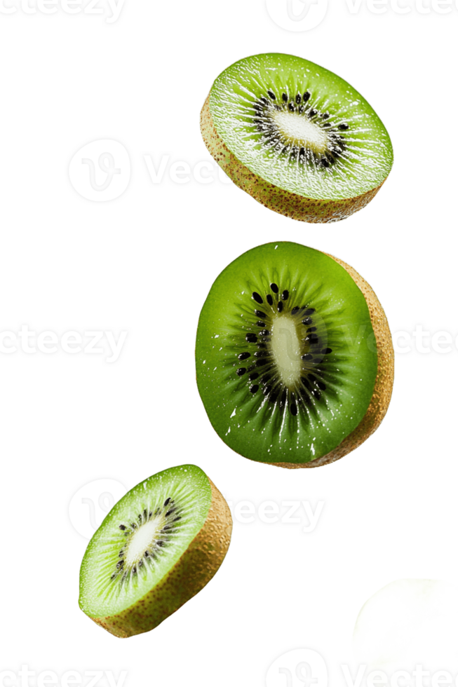 A kiwi fruit is falling in the air png