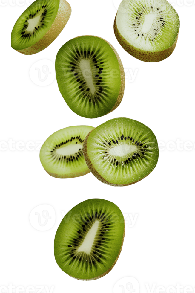 Several kiwis are cut into slices png