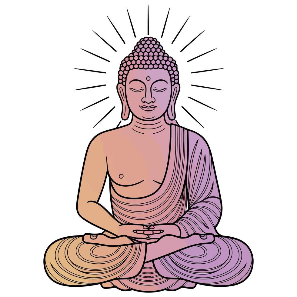Buddha meditation illustration illustration vector