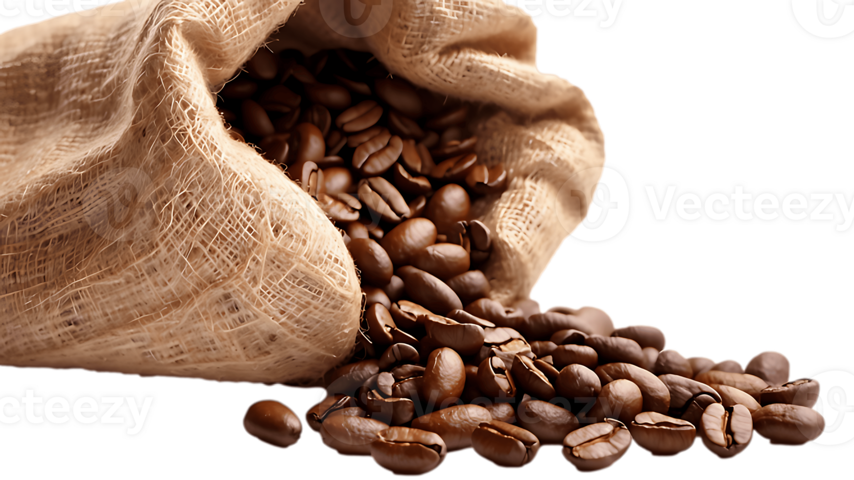 Coffee beans in a sack png