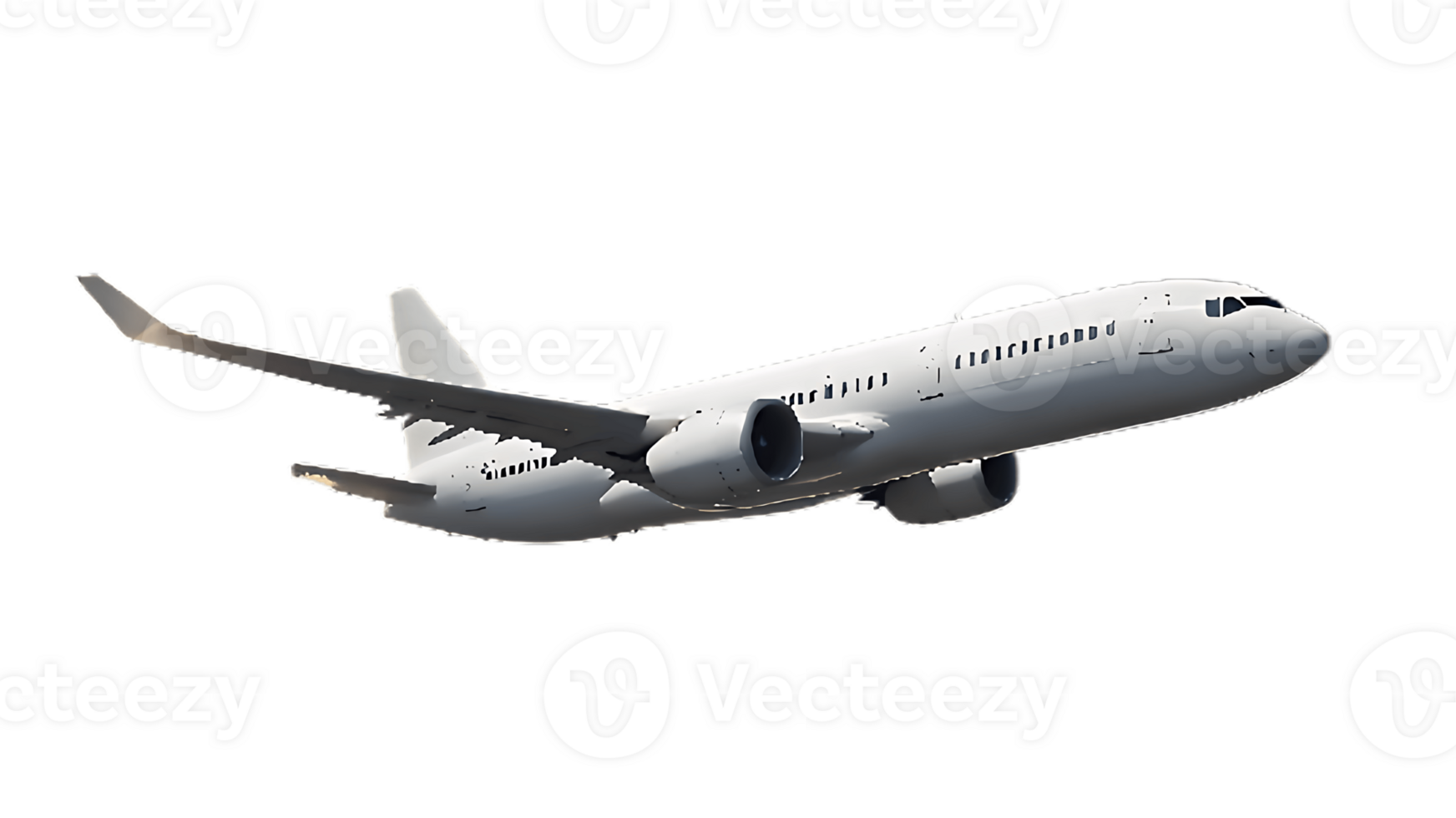 A large passenger jet flying in the air png