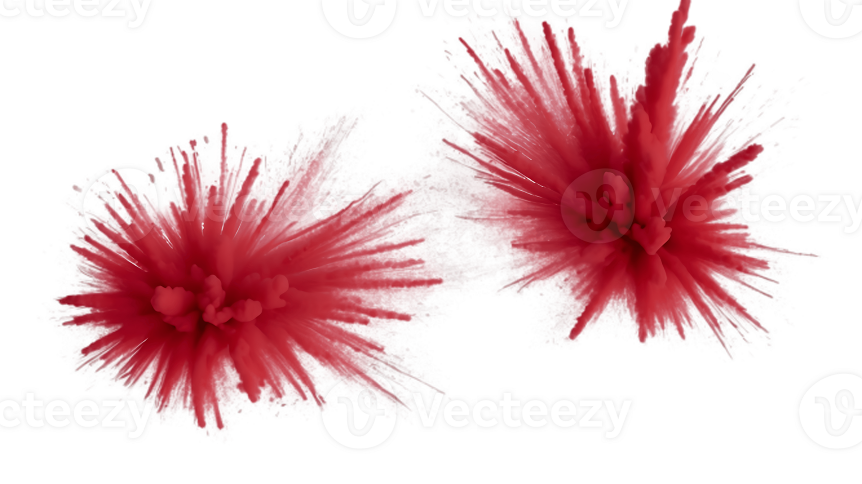 Two red flowers are blowing up in the air png